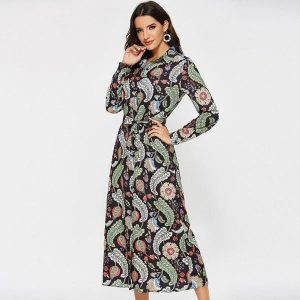 Robe Longue Fleurie Chemisier Vintage