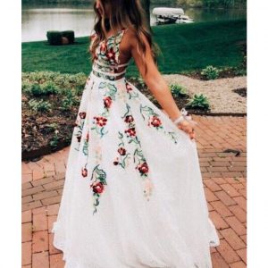 Robe de Mariage Dos Nu Fleur